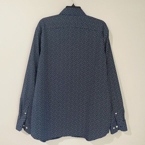 Banana Republic Tech Stretch Men's XL Slim Flex Fit Navy Blue Button Up Shirt - Picture 8 of 16